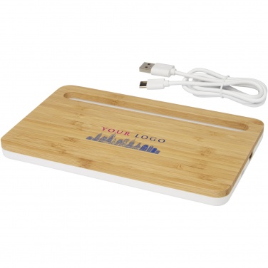 Logo trade promotional giveaway photo of: Medake 10W bamboo wireless charger